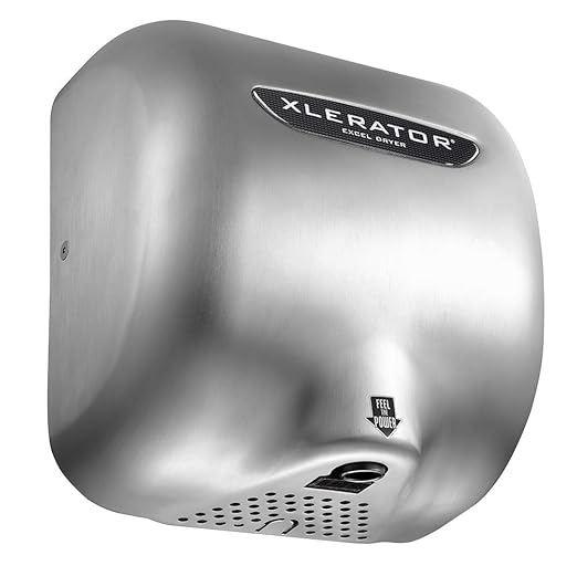 XLERATOR XL-SB8 Automatic High Speed Hand Dryer with Brushed Stainless Steel Cover, 7.0 A, 208 V