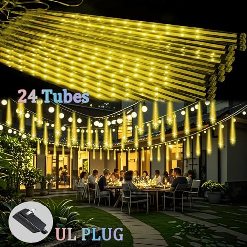 Outdoor Meteor Shower Christmas Lights, Falling rain Drop Lights