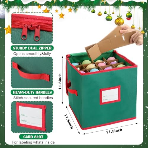 SATINIOR 6 Pcs Christmas Tree Storage Bag Set, Ornament Box, Green, 9 ft
