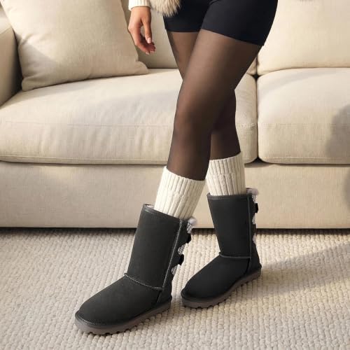 DREAM PAIRS Women's Mid Calf Winter Snow Boots