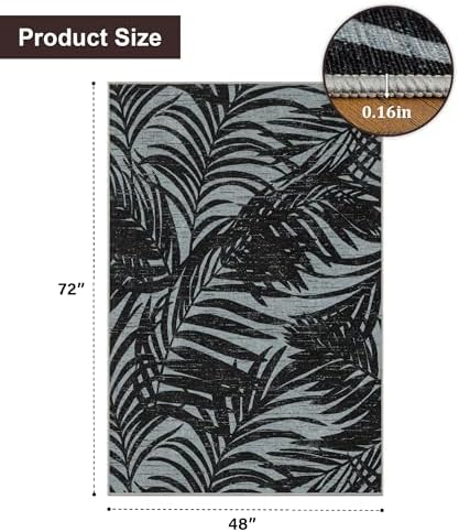 chakme Office Chair Mat for Hardwood Floor, 72"x48" Easy Glide Computer Desk Mat Protector for Rolling Chair Under Desk Rug Nonslip Backing, Machine Wash, (Leaf)