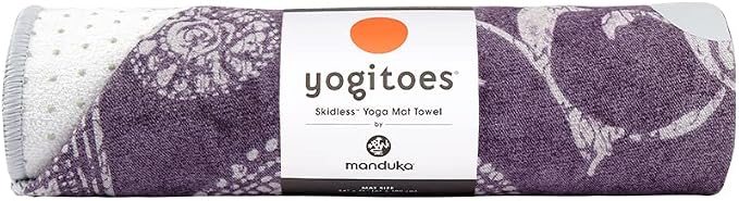 Manduka Yogitoes Hot Yoga Mat Towel - 71" | Moisture Activated Grip | Patented Silicone Nubs | Highly Absorbent, Durable & Easy Care | Made from Recycled Materials | 71 x 24 Inches | Geija Purple