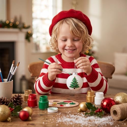 Zubebe 48 Pcs 2.4 Inch Blank White DIY Christmas Ball Ornaments for Craft