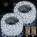 Hezbjiti 2Pack 1000 LED 403FT Christmas Lights Outdoor String Lights 8 Modes with Timer Memory Waterproof Fairy Lights Plug in for Classroom Bedroom Wedding Party Holiday Xmas Decorations(Cool White)