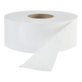 Boardwalk 1-Ply Recycled 9' JRT Fr. Jumbo Roll Toilet Paper, 12-Pack, White, Septic Safe, Compatible with Most Dispensers, Embossed Bath Tissue, 3.3" x 2,000Ft,