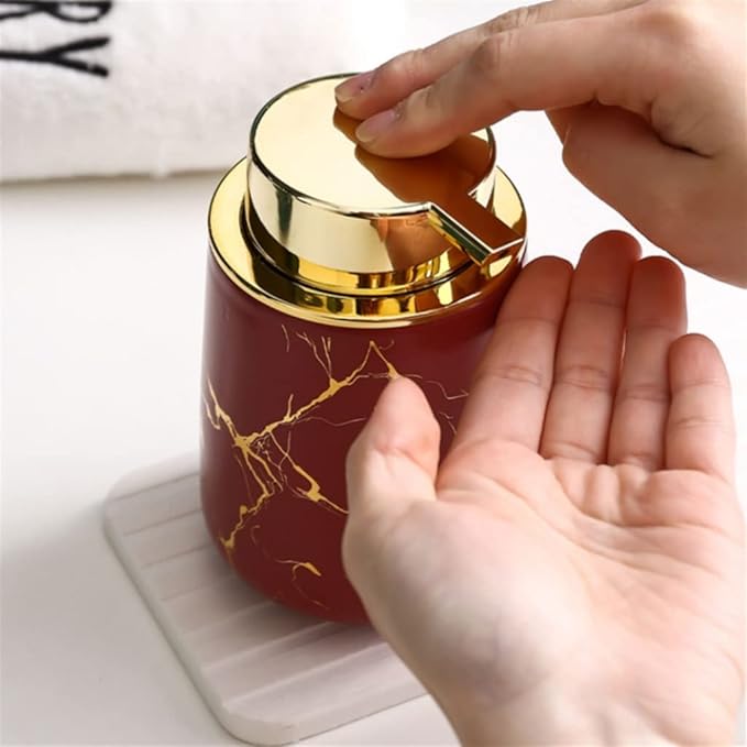 Couple Mouthwash Cup Ceramic Toothbrush Household Tooth Wash Set Hand Sanitizer Press Bottle