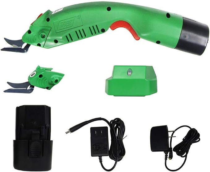 MXBAOHENG WBT-2 Cordless Electric Scissors for Cutting Fabric/Carpet/Sponge/Cardboard Fiberglass Scissor w/ 2 Blades 5000mAh Large Battery Low Noise
