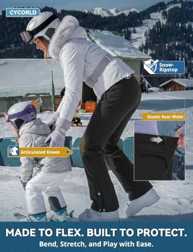 Cycorld Womens Snow Pants: Warm Fleece Lined Ski Pants Softshell