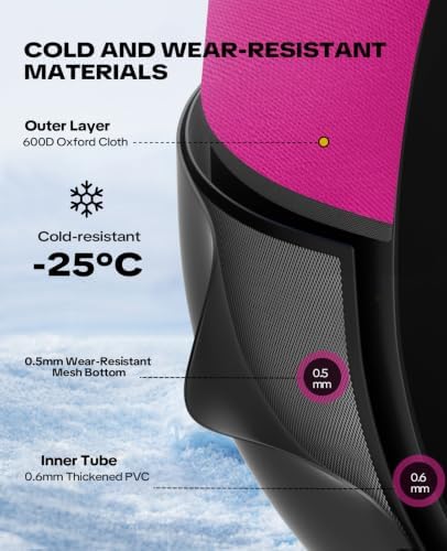 48'' Heavy Duty Snow Tube with Canvas Cover, Snow Sled for Kids & Adults