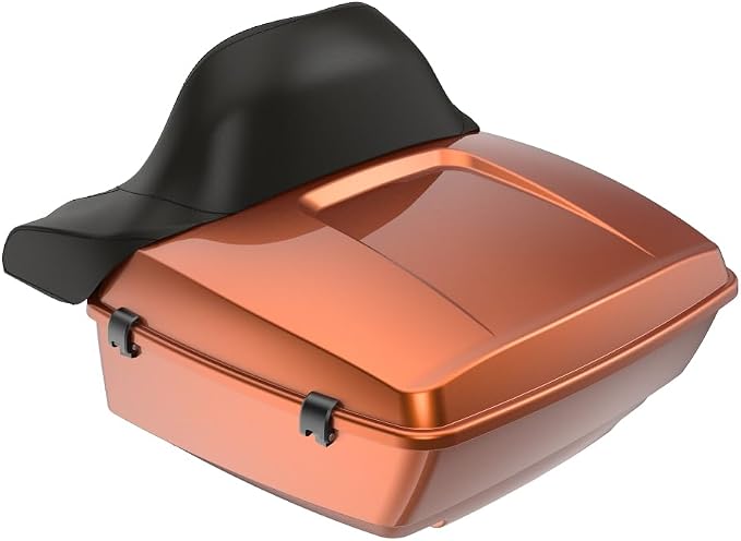 Advanblack Road Glide Tour Trunk Pack Scorched Orange King Tour Trunk Pack Luggage +Wrap-Around Backrest Pad for '97-'25 Harley Touring Road King Street Glide Electra Glide CVO models