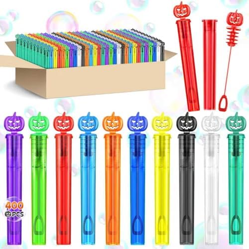 400PCS Halloween Party Favor, Bubble Wands for Kids, Trick or Treat Toys