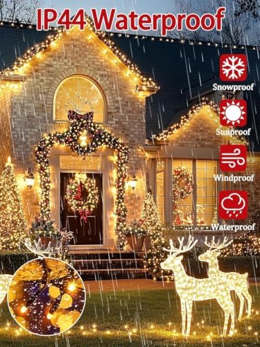 2 Pack 1000 LED Christmas Lights 13 Modes Extra-Long Christmas Tree Lights