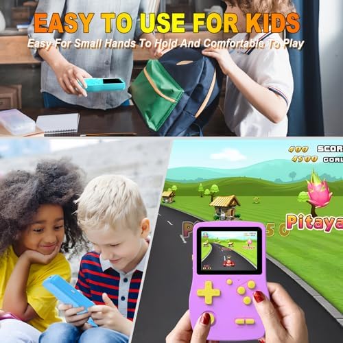 32 Bit Handheld Games for Kids Preloaded 139 Retro Video Games, Purple