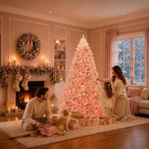 7.5ft Pre-Lit Artificial Christmas Tree, 400 Lights, 1180 Tips