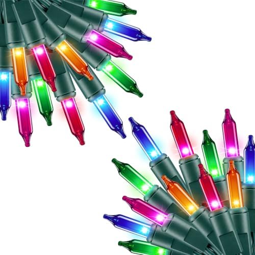 40FT Multi-Colored Christmas Lights, 200Ct Incandescent Mini String Lights