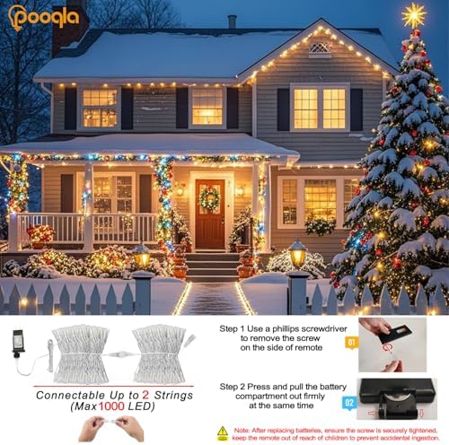 Color Changing Christmas String Lights with Remote, 35 Colors 164FT 500LED String Lights Outdoor Decoration, Indoor Connectable RGB Twinkle Fairy Lights Plug in for Xmas Tree Halloween Decoration