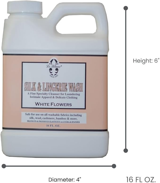 Le Blanc® White Flowers Silk & Lingerie Wash – Luxury Laundry Cleanser for Delicates- 16oz. (1 pack)