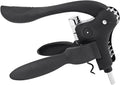 True Virtuoso Easy Lever Corkscrew Wine Opener Manual, Stainless Steel Corkscrew Wine Opener with Foil Cutter and Ergonomic Soft Touch Handle, Black