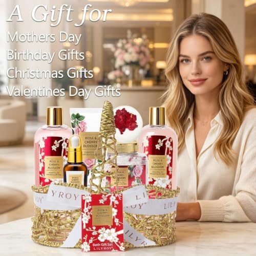 Spa Gifts for Mom, Birthday Gifts - 7Pcs Bath Spa Gift Baskets for Women