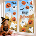 Glitter Halloween Window Clings Decor, Cute Ghost Pumpkin Stickers Decals