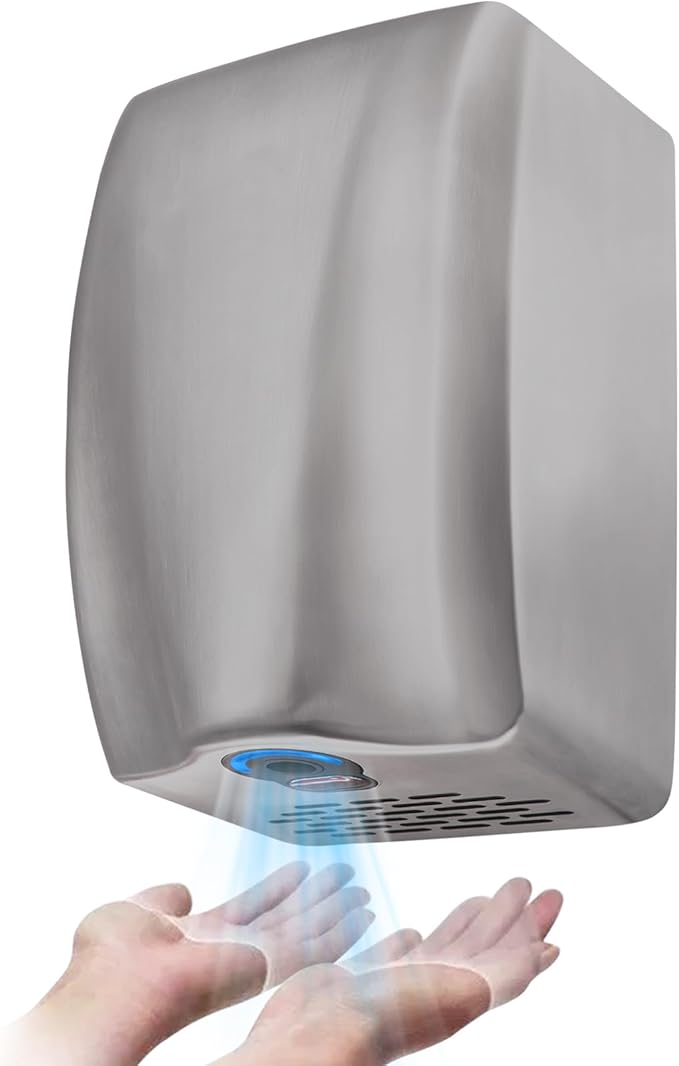 stardrix 2 Pack UL Approved Stainless Steel Bathroom Hand Dryer with HEPA Filter, Heavy Duty Automatic Electric High Speed Hand Dryer for Commercial Restroom, Brushed