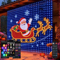 Christmas LED House Net and Smart Outdoor Wall Curtain Light 400 LEDs 6.6 x 6.6 FT Color Changing APP Control Music Sync DIY Animated Display for Windows Roofs Patio Holiday Decorations