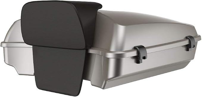 Advanblack Road Glide Tour Trunk Pack Pewter Pearl Razor Tour Trunk Pack Backrest Pad for '97-'25 Harley Touring Road King Street Glide Electra Glide CVO models