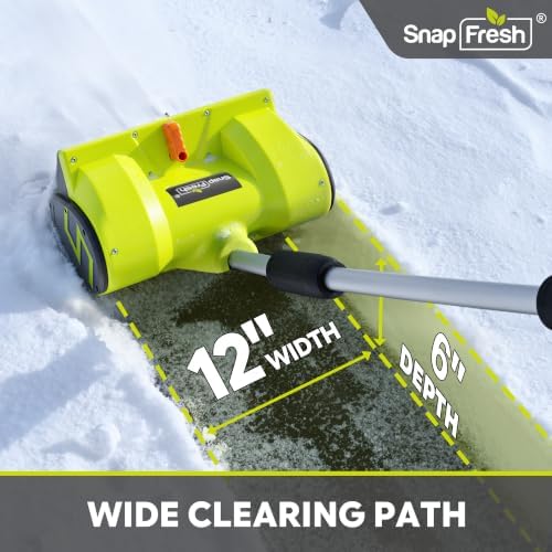 SnapFresh Snow Shovel Cordless, 12” 20V Electric Snow Thrower kit,with 2 * 4.0Ah Batteries and Fast Charger (Green)