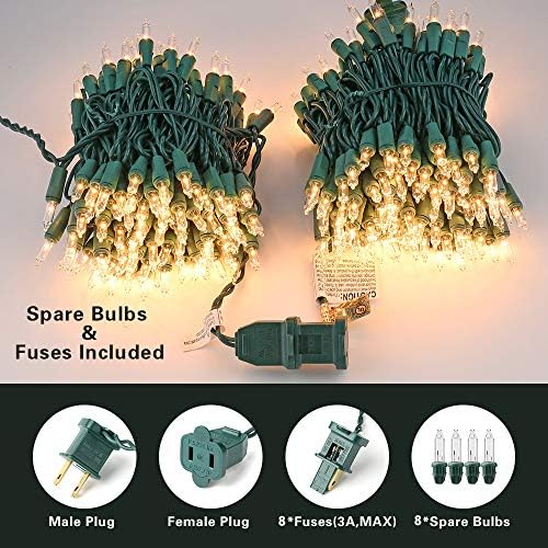 BrizLabs Clear White Incandescent Christmas String Lights 600 Count 139.2ft
