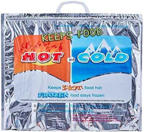 Superio Hot and Cold Insulated Bags for Food Delivery, Grocery Shopping Bags, Food Storage for Hot and Frozen Food for Travel, Disposable Cooler Bag, Reinforced Thermal Lunch Bag (1, 19"x5.5"x15.5")