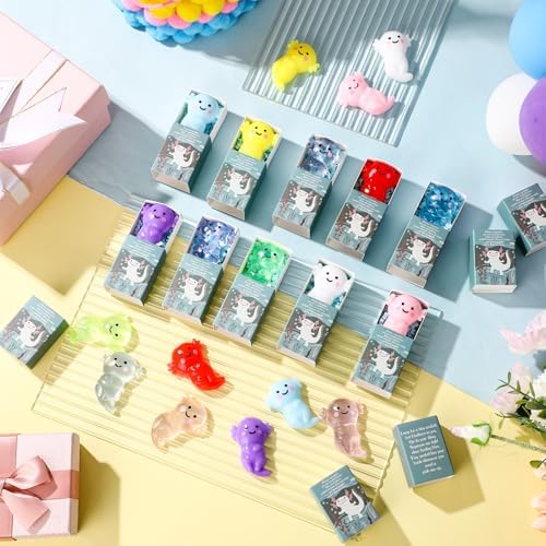 60 Sets Positive Gifts Axolotl Party Favors with Support Boxes