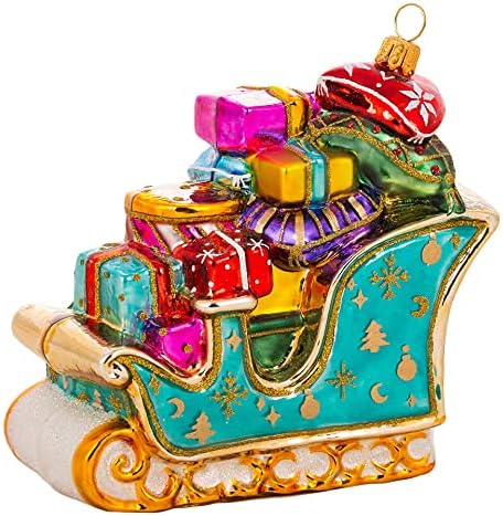 Miss Christmas 2026 Collection Gifts Galore Blown Glass Christmas Tree Ornament (Festive Sleigh)