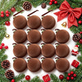 15 Pcs Brown Velvet Christmas Ball Ornaments,3.15 Xmas Hanging Ornaments