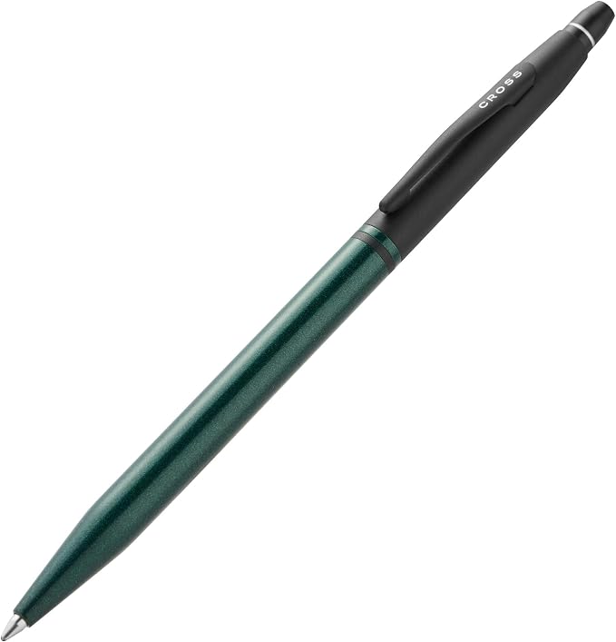 Cross Click Tuxedo Satin Metallic Green Ballpoint Pen - High-End Writing Tool for Versatile Use - Smooth Writing & Journaling - Elegant Accessory - Long-Lasting - Black Ink - Includes Gift Box