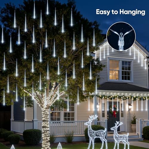 Brightown Christmas Lights Outdoor, 16 Inch 10 Tube 360 LED Icicle Lights