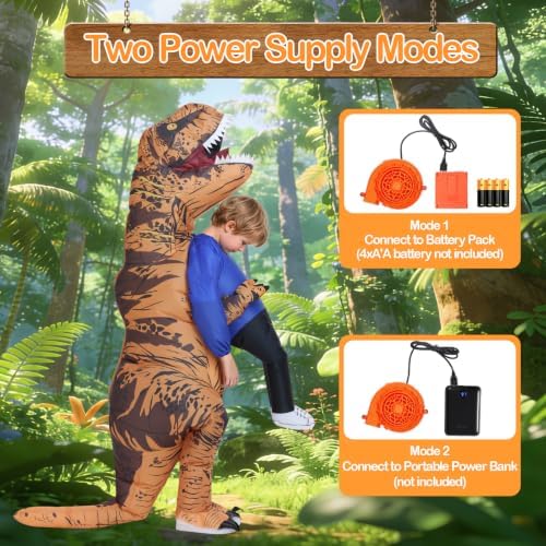 WQWOVRVO Inflatable Dinosaur Costume for Kids/Teens,Funny Halloween Blow up Costumes for Boys Girls,Cosplay Party