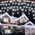 810 LED Christmas Lights Outdoor 82FT with 180 Drops, Christmas Decorations Hanging Lights 12 Modes, Dimmable Outsite Fairy String Lights for Wedding Party Holiday Winter Wonderland Decor Cool White