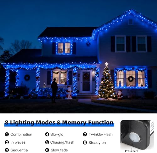 500 LED Blue Christmas Lights Christmas Tree Lights Outdoor