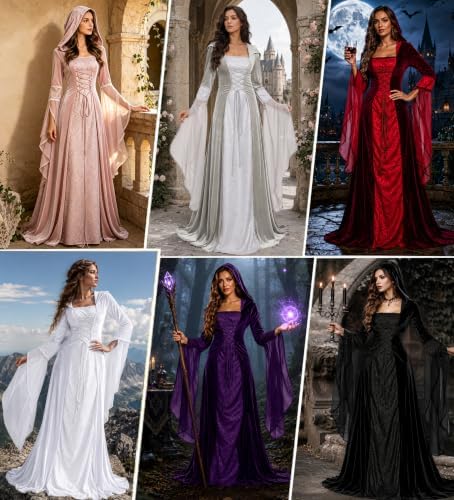 Women Deluxe Witch Dress Renaissance Vampire Halloween Costume