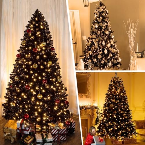 5ft Black Prelit Artificial Christmas Tree,Arbol de Navidad Fake Xmas Tree