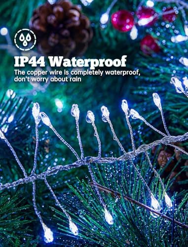 2 Pack 240 LED 20FT Total 40FT 480LED Solar Fairy Lights Outdoor Waterproof
