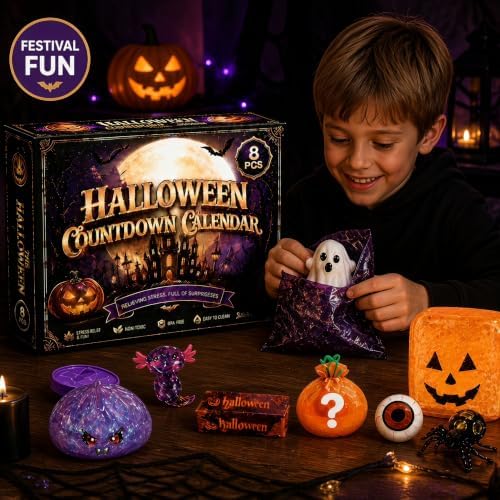 8Pcs Halloween Squeeze Toys Taba Fidget Sensory Squshies Toy Set