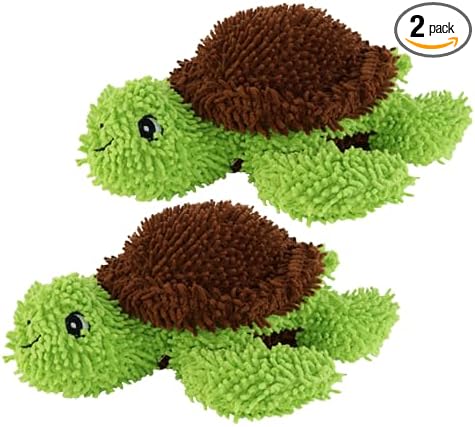 MIGHTY® 2 Pack Microfiber Medium Turtle Dog Toys | Ultra Durable Plush Toy with Multiple Layers & Reinforced Seams , Washable and Floats , Mighty® Construction