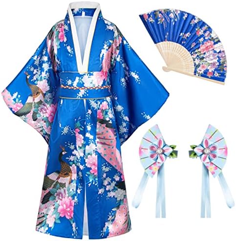 Japanese Traditional Dress Kimono Robe for Kids Girls Costume