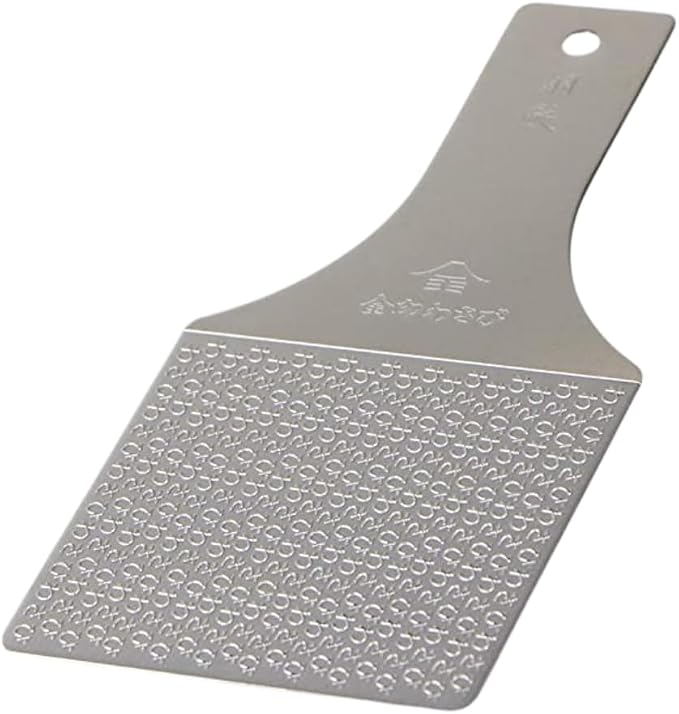 Sustainable Stainless Steel Wasabi Grater - Hagane Zame REGULAR - Grate Wasabi, Garlic, Ginger, Apples, Fruits, Vegetables, Creamy Texture/Kinjirushi Wasabi (Reguar, 6.8 inch x 3.3 inch)