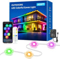Permanent Outdoor Lights, 400ft RGB+IC Smart LED Eaves Lights,Outdoor Lights with App/Remote,IP67 Waterproof Led Lights for Roof, Christmas, Holiday, Party Decor(2 Rolls of 200ft)