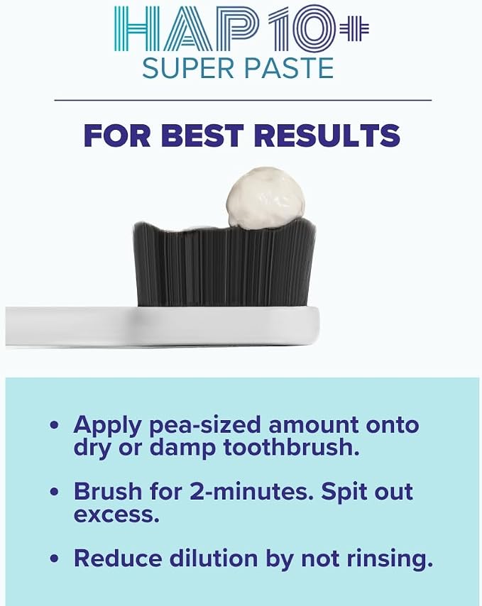 intelliWHiTE HAP10+ Super Paste Vitamin D3 & K2 – 10% Hydroxyapatite Toothpaste for Remineralization & Sensitive Teeth Tested 90% Stain Removal – Fluoride-Free – 6 fl oz Value Size – Made in USA