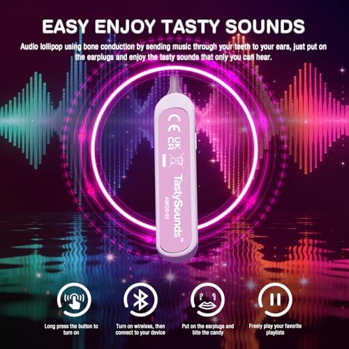 Amos TastySounds Wireless Audio Music Lollipop Gift Set-1Device+3Refills