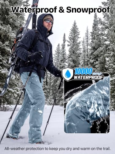 FREE SOLDIER Men's Fleece Lined Pants Softshell Snow Ski Pants