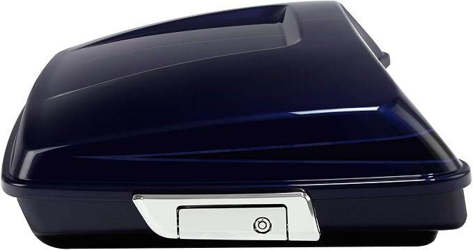 5.5" Razor Motorcycle Trunk W/Latch Key Fit For Harley 2014-2025 Touring CVO Road King Street Glide Electra Glide Ultra Limited Pack Zephyr Blue/Black Sunglo